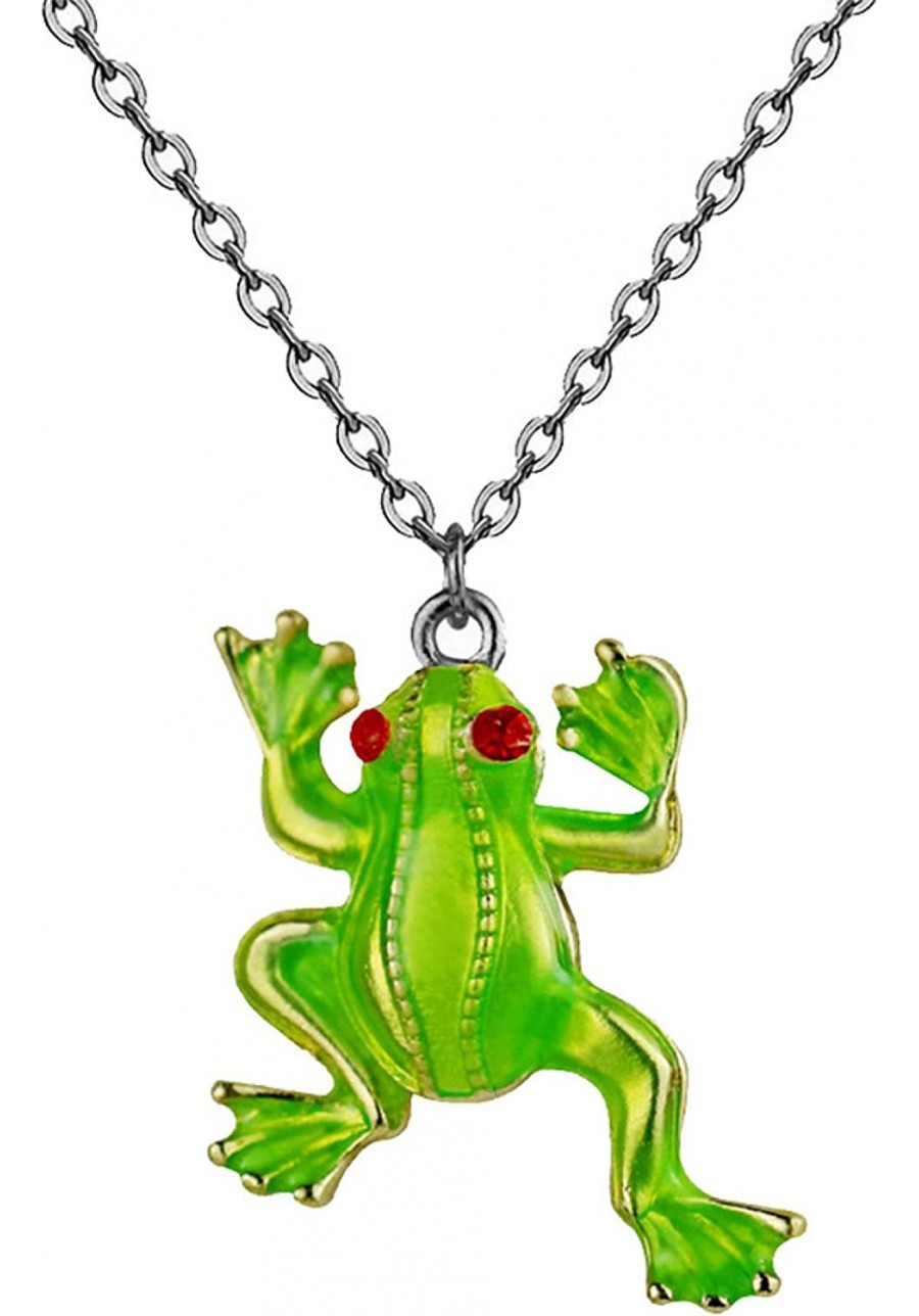 Women Girl Fashion Summer Spring Jewerly Necklace Women Cartoon Frog Pendant Dangle Enamel Clavicle Chain Necklace Jewelry Gi...