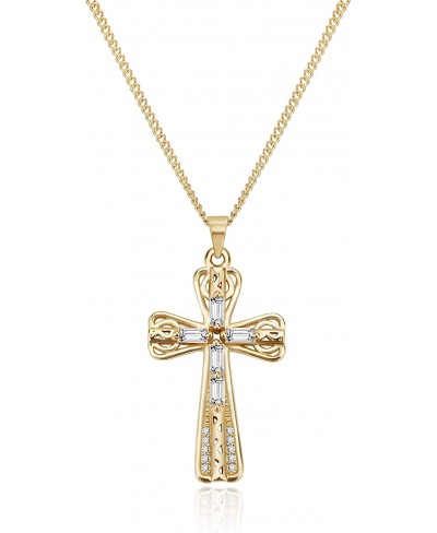 Cross Necklace for Women 18K Gold Plated Cross Pendant Choker Necklace for teen girls $18.98 Chokers