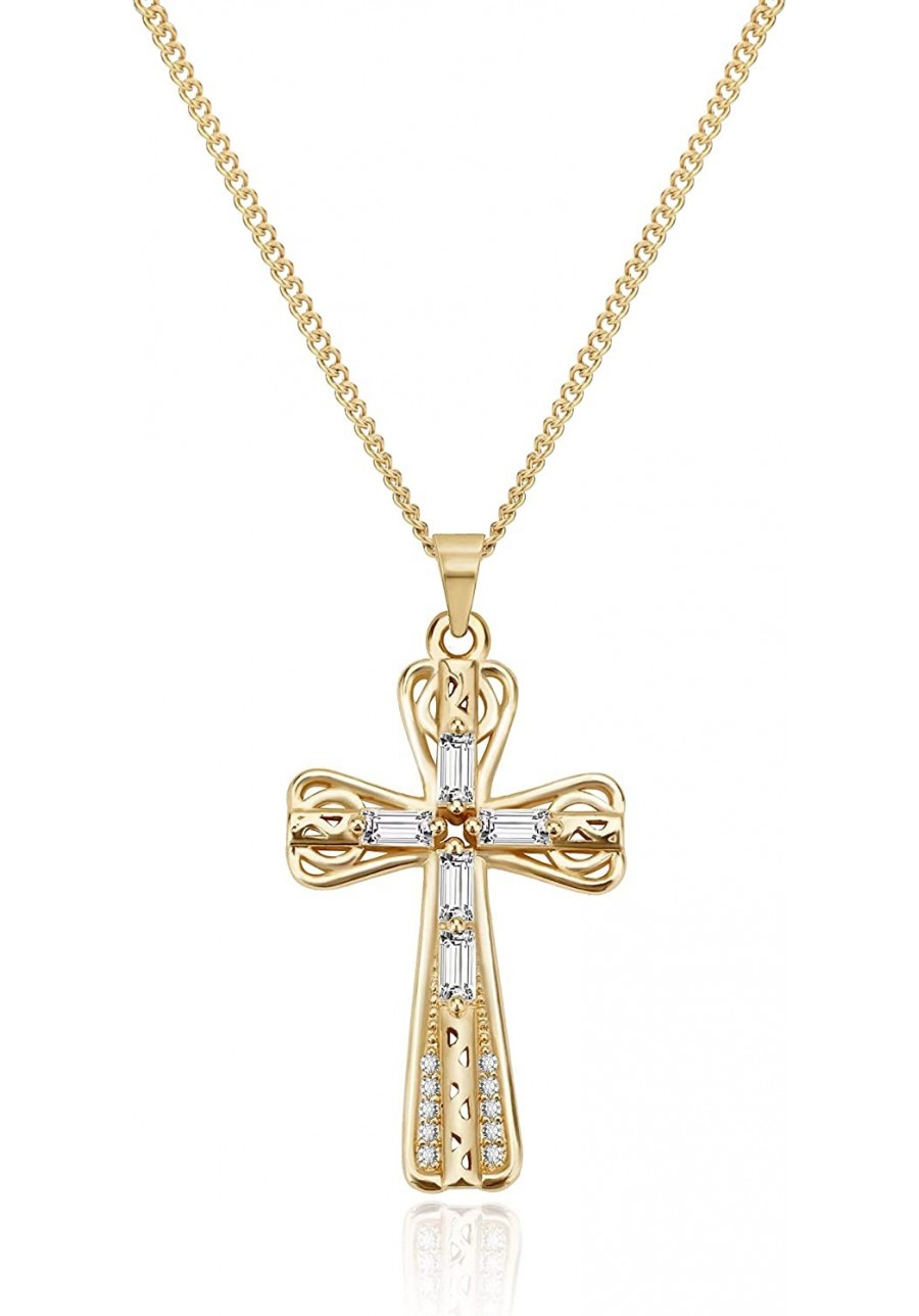 Cross Necklace for Women 18K Gold Plated Cross Pendant Choker Necklace for teen girls $18.98 Chokers