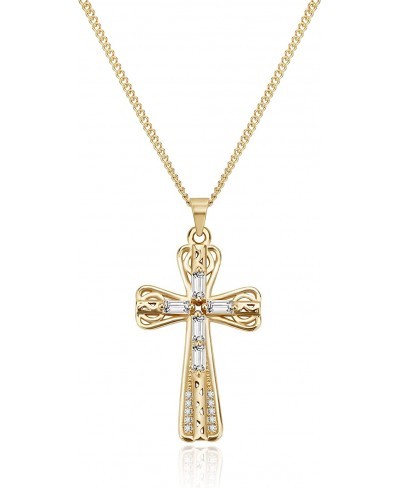 Cross Necklace for Women 18K Gold Plated Cross Pendant Choker Necklace for teen girls $18.98 Chokers