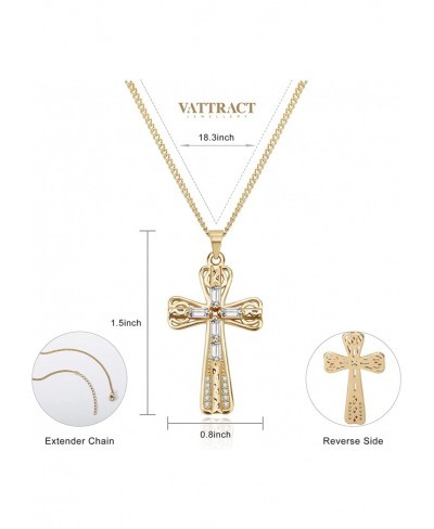 Cross Necklace for Women 18K Gold Plated Cross Pendant Choker Necklace for teen girls $18.98 Chokers