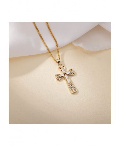 Cross Necklace for Women 18K Gold Plated Cross Pendant Choker Necklace for teen girls $18.98 Chokers