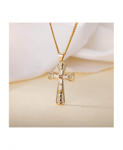 Cross Necklace for Women 18K Gold Plated Cross Pendant Choker Necklace for teen girls $18.98 Chokers