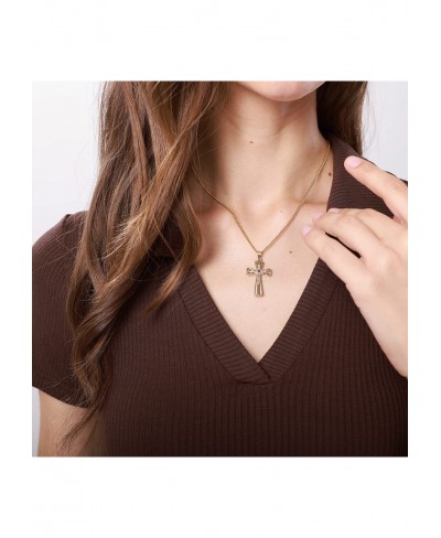 Cross Necklace for Women 18K Gold Plated Cross Pendant Choker Necklace for teen girls $18.98 Chokers