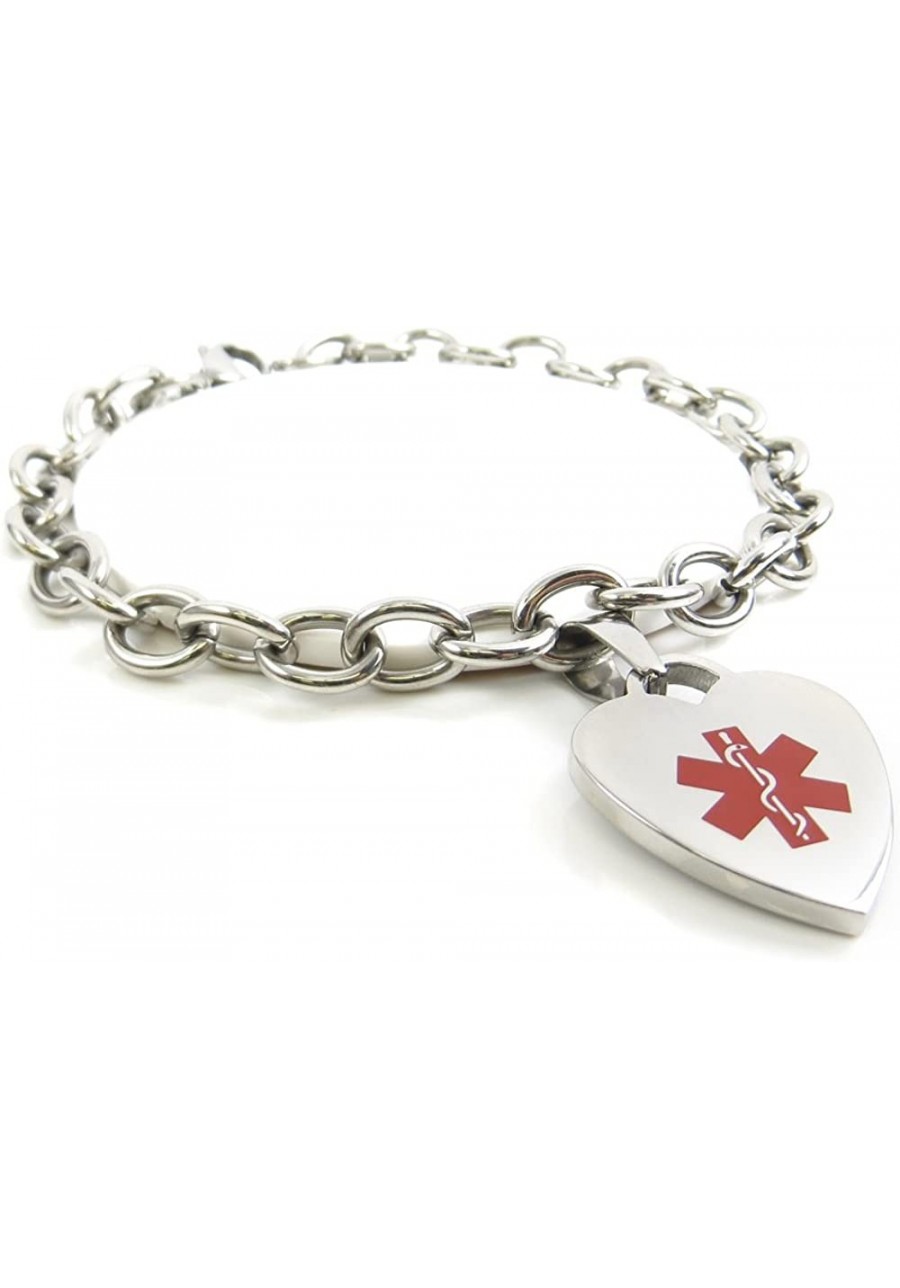 Pre-Engraved & Customized Women's Taking Warfarin Medical Charm Bracelet Steel O-Link $32.17 Identification