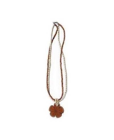 Hawaiian Large Plumeria Flower Koa Wood Necklace $13.48 Chokers