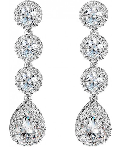 Tear Drop Dangle Earrings AAA CZ Luxury Jewelry Wedding Party Rhodium Plated $17.58 Drop & Dangle