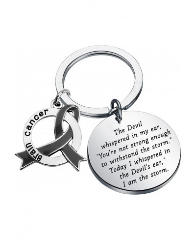 Brain Cancer Gifts Brain Cancer Awareness Ribbon Keychain I am the Storm $8.75 Pendants & Coins