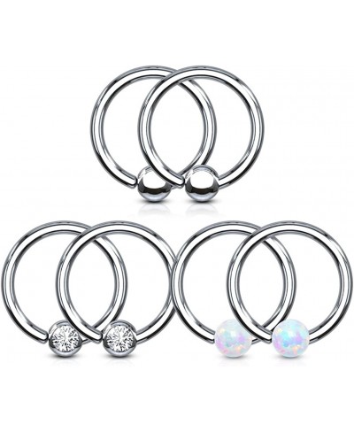Set of 6 316L Surgical Steel Assorted Fixed Ball Rings $14.50 Piercing Jewelry