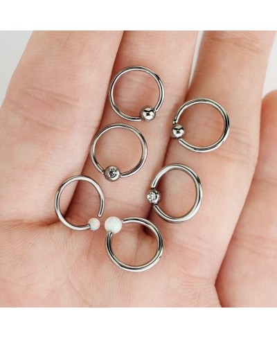 Set of 6 316L Surgical Steel Assorted Fixed Ball Rings $14.50 Piercing Jewelry