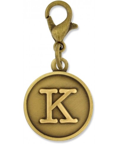 Antique Gold and Silver Letter K Alphabet Initial Charm $16.74 Charms & Charm Bracelets