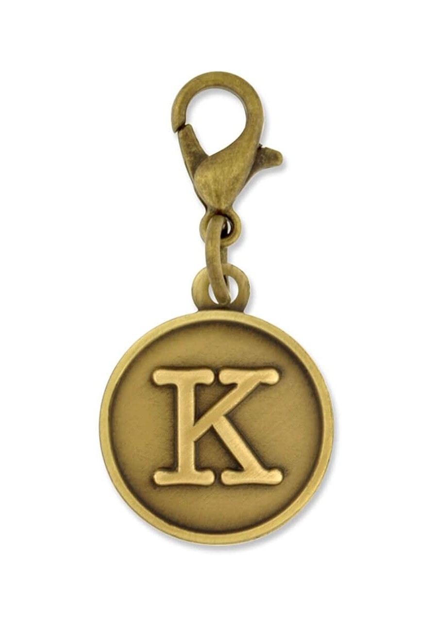 Antique Gold and Silver Letter K Alphabet Initial Charm $16.74 Charms & Charm Bracelets