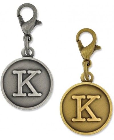 Antique Gold and Silver Letter K Alphabet Initial Charm $16.74 Charms & Charm Bracelets