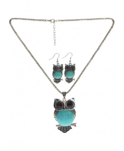 Lova Jewelry Owl Turquoise Necklace and Earrings Set $20.42 Jewelry Sets