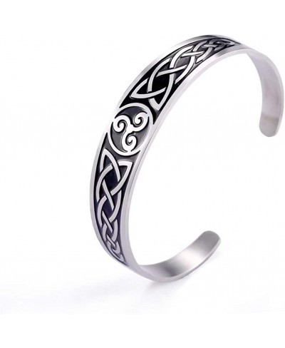 Stainless Steel Viking Bracelets Celtic Knot Trinity Triquetra Amulet Unisex Celtic Jewelry $17.11 Cuff