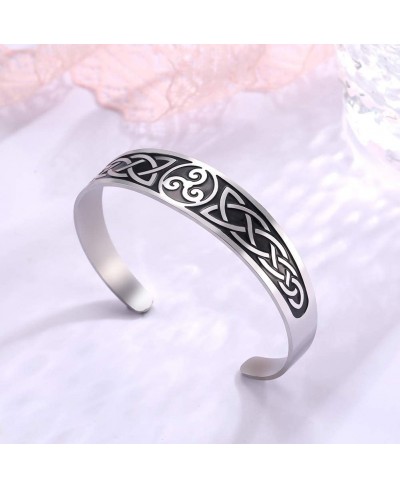 Stainless Steel Viking Bracelets Celtic Knot Trinity Triquetra Amulet Unisex Celtic Jewelry $17.11 Cuff