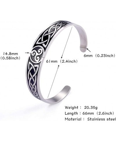 Stainless Steel Viking Bracelets Celtic Knot Trinity Triquetra Amulet Unisex Celtic Jewelry $17.11 Cuff