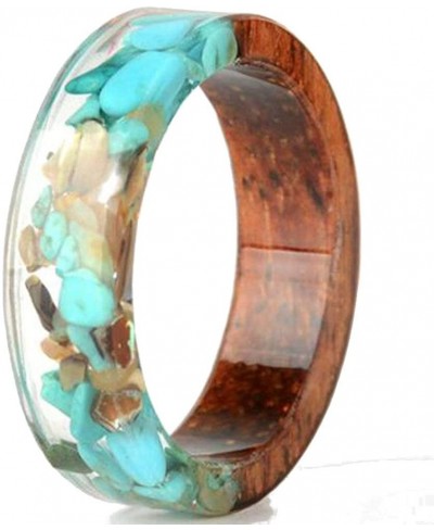 8mm Transparent Acrylic Resin Wood Ocean Style Wedding Band Anniversary Ring $14.65 Bands