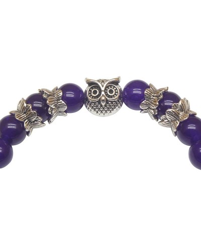 Women Mens Nature Stone Bracelet 8MM Energy Beads Purple $13.99 Strand