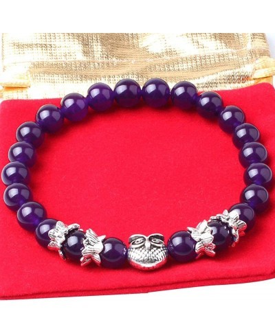 Women Mens Nature Stone Bracelet 8MM Energy Beads Purple $13.99 Strand