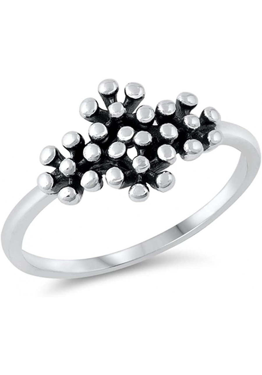 Unique Abstract Simulated Coral Ring New .925 Sterling Silver Band Sizes 4-10 $14.98 Bands