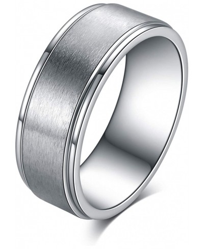 Titanium Steel Rings for Men Women Engagement Wedding Band Matte Brushed 8mm Comfort Fit Size 6.5-13.5 $9.37 Bands