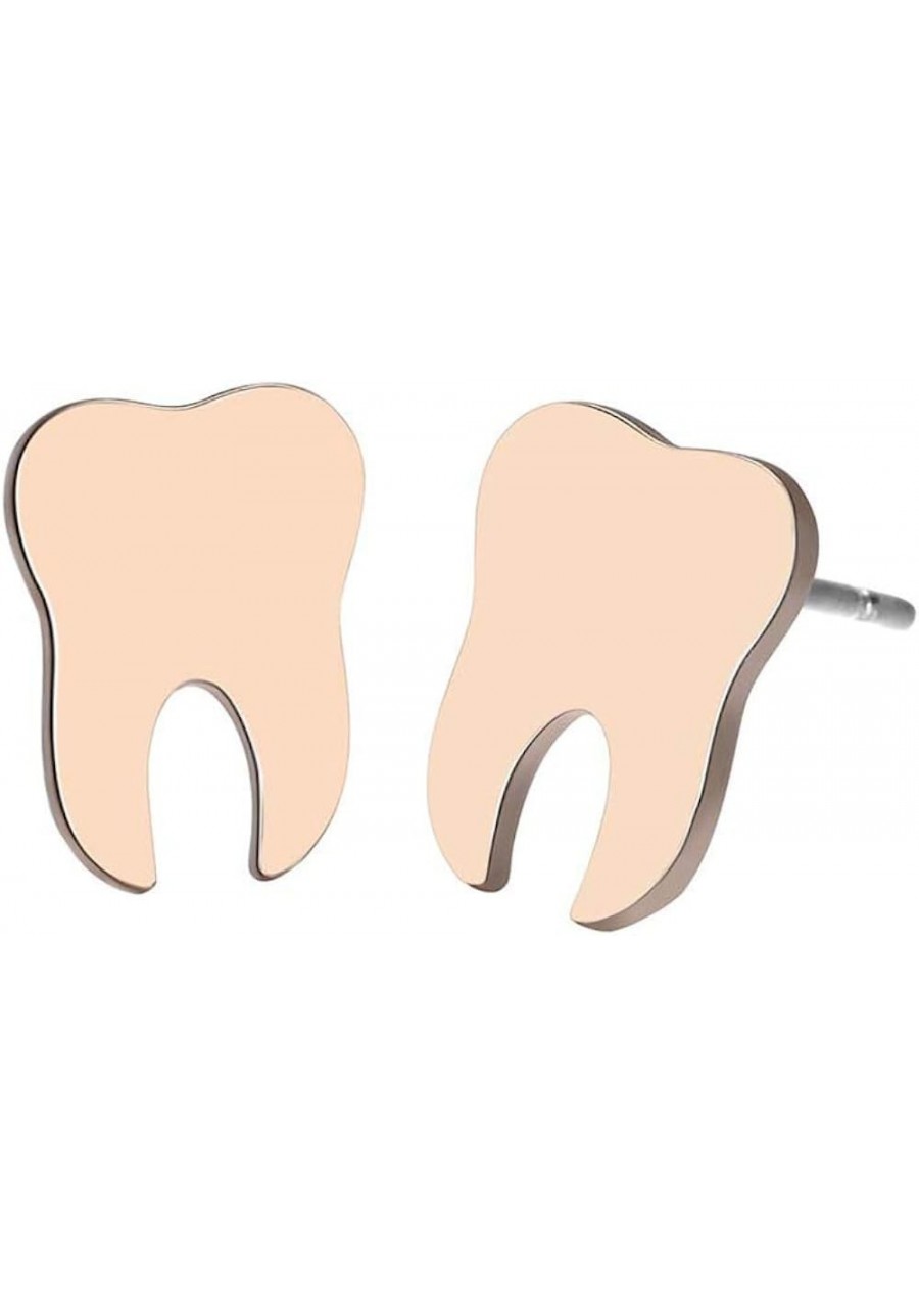 Dentist Tooth Stud Earrings for Women Men Doctor Nurse Earring Jewelry (gold) $10.46 Stud