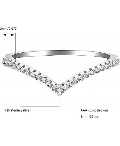 925 Sterling Silver Pointed V Shaped Ring Guard Enhancer 2pcs Stackable with Tiny CZ Paved Y1518 $16.00 Ring Enhancers