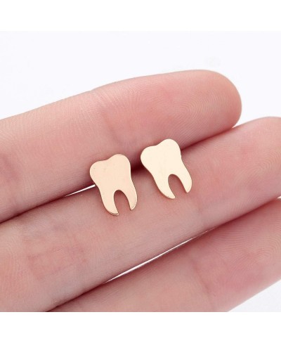 Dentist Tooth Stud Earrings for Women Men Doctor Nurse Earring Jewelry (gold) $10.46 Stud