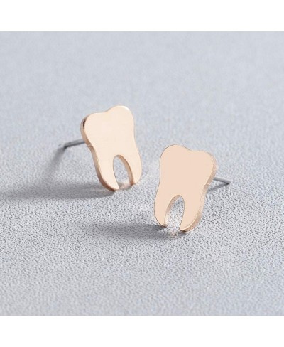 Dentist Tooth Stud Earrings for Women Men Doctor Nurse Earring Jewelry (gold) $10.46 Stud