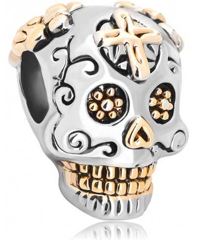 Cross Dia De Los Skull Charms for Bracelet $11.07 Charms & Charm Bracelets