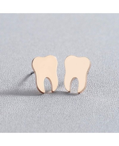 Dentist Tooth Stud Earrings for Women Men Doctor Nurse Earring Jewelry (gold) $10.46 Stud