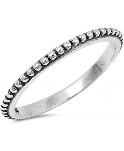 Thin Beaded Bali Stackable Ring New .925 Sterling Silver Vintage Band Sizes 3-13 $18.08 Bands