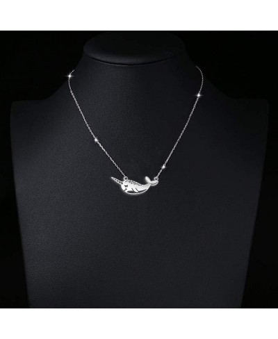 Cute Narwhal Whale of The Sea Fish Necklace Animal Jewelry Set for Women Girls Gift 18" Chain $7.86 Pendant Necklaces