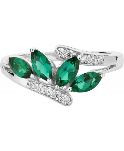 925 Sterling Silver Emerald Ring May Birthstone Ring For Women & Girls (Available in Ring Size (US) 5 to 10) $31.83 Statement