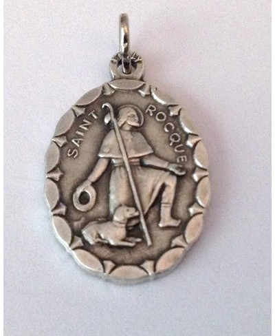 SAINT ROCH OF MONTPELLIER OVAL SHAPE MEDAL - 100% MADE IN ITALY $13.68 Pendants & Coins