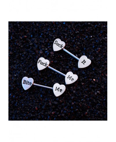 3 Pairs Women Nipple Rings 14G Stainless Steel Nipplerings Tongue Rings Barbell Heart Shape Body Piercing Jewelry $9.27 Pierc...