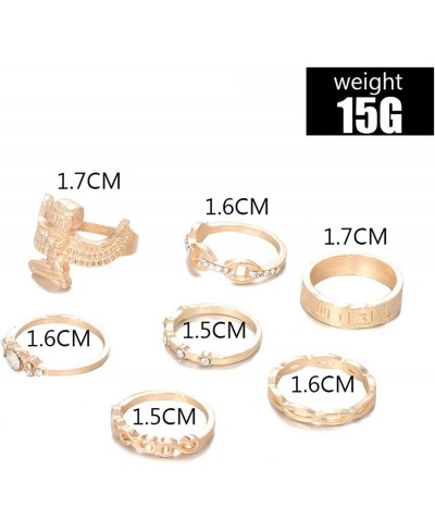 Boho Gold Ring Set Finger Rings Sets Vintage Knuckle Rings for Women and Girls(7 Pieces) $10.36 Stacking