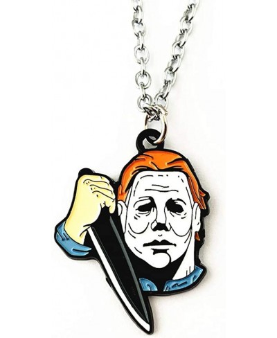 Fandom Enthusiast Halloween Michael Myers Horror Necklace Gifts for Girl Woman $11.82 Pendant Necklaces