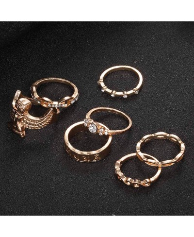 Boho Gold Ring Set Finger Rings Sets Vintage Knuckle Rings for Women and Girls(7 Pieces) $10.36 Stacking