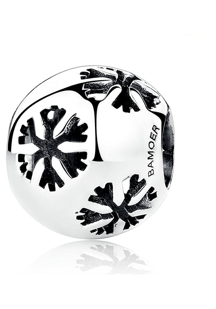 Christmas Snowflake 925 Sterling Silver Bead for European Charm Bracelet (silver3) $14.10 Charms & Charm Bracelets