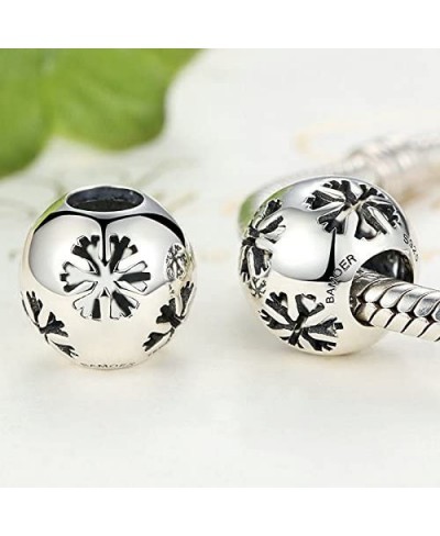 Christmas Snowflake 925 Sterling Silver Bead for European Charm Bracelet (silver3) $14.10 Charms & Charm Bracelets