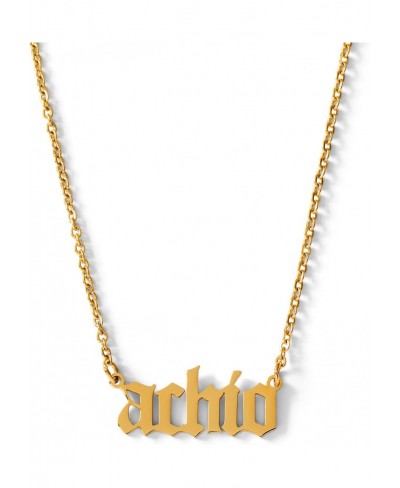 Alpha Chi Omega Necklace — ACO Old English Font Design 18K Gold Plated Alpha Chi Omega Gifts for Women $24.42 Pendant Necklaces