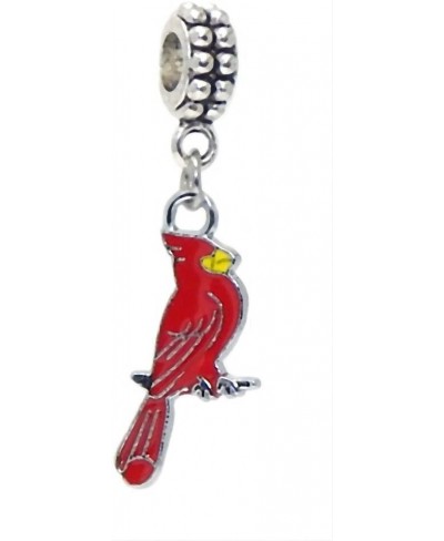 Dangle Red Cardinal Bird Charm Bead for Bracelets $11.61 Charms & Charm Bracelets