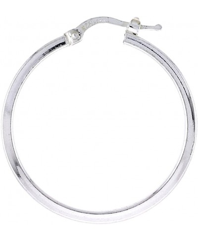 1.25-2.5 inch Sterling Silver Square Tube Click Top Hoop Earring for Women 2mm thin Italy $29.85 Hoop