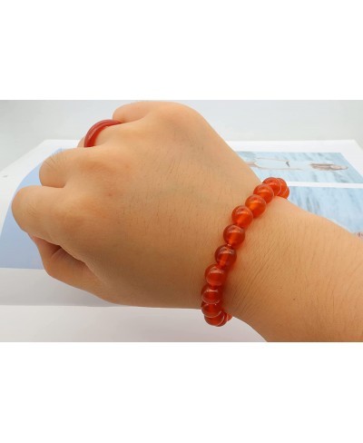 8mm Carnelian Crystal Bracelets Natural Carnelian Gemstone Bracelet for Women Girls Red Carnelian Bracelet Jewelry Gifts $10....