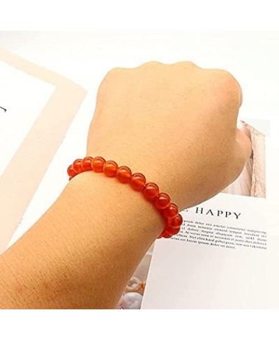 8mm Carnelian Crystal Bracelets Natural Carnelian Gemstone Bracelet for Women Girls Red Carnelian Bracelet Jewelry Gifts $10....