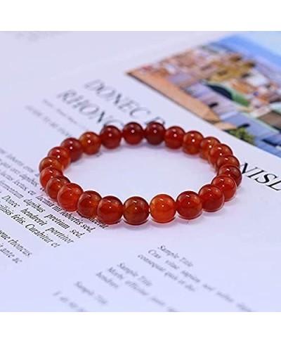 8mm Carnelian Crystal Bracelets Natural Carnelian Gemstone Bracelet for Women Girls Red Carnelian Bracelet Jewelry Gifts $10....