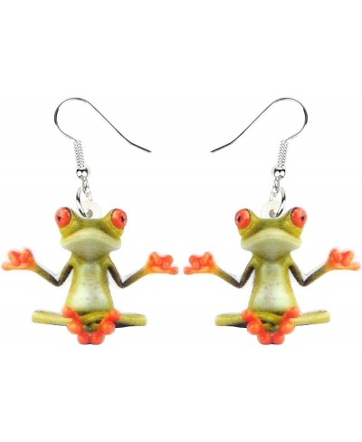 Acrylic Cartoon Frog Earrings Drop Dangle Novelty Jewelry for Women Girls Charm Gift (Orange) $12.39 Drop & Dangle