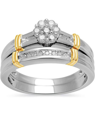 14kt Yellow Plated Sterling Silver 1/6cttw Natural White Diamond Ring $47.90 Bridal Sets
